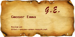 Gmoser Emma névjegykártya